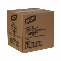 Dixie Pathways Paperboard Food Box, 2.75" X 7" X 4.5", White/Green/Brown, 250/Carton (960PATH)