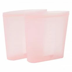Mind Reader Reusable Silicone Bags, 27.05 Oz., Pink, 2/Set (SILSAND2-PNK)
