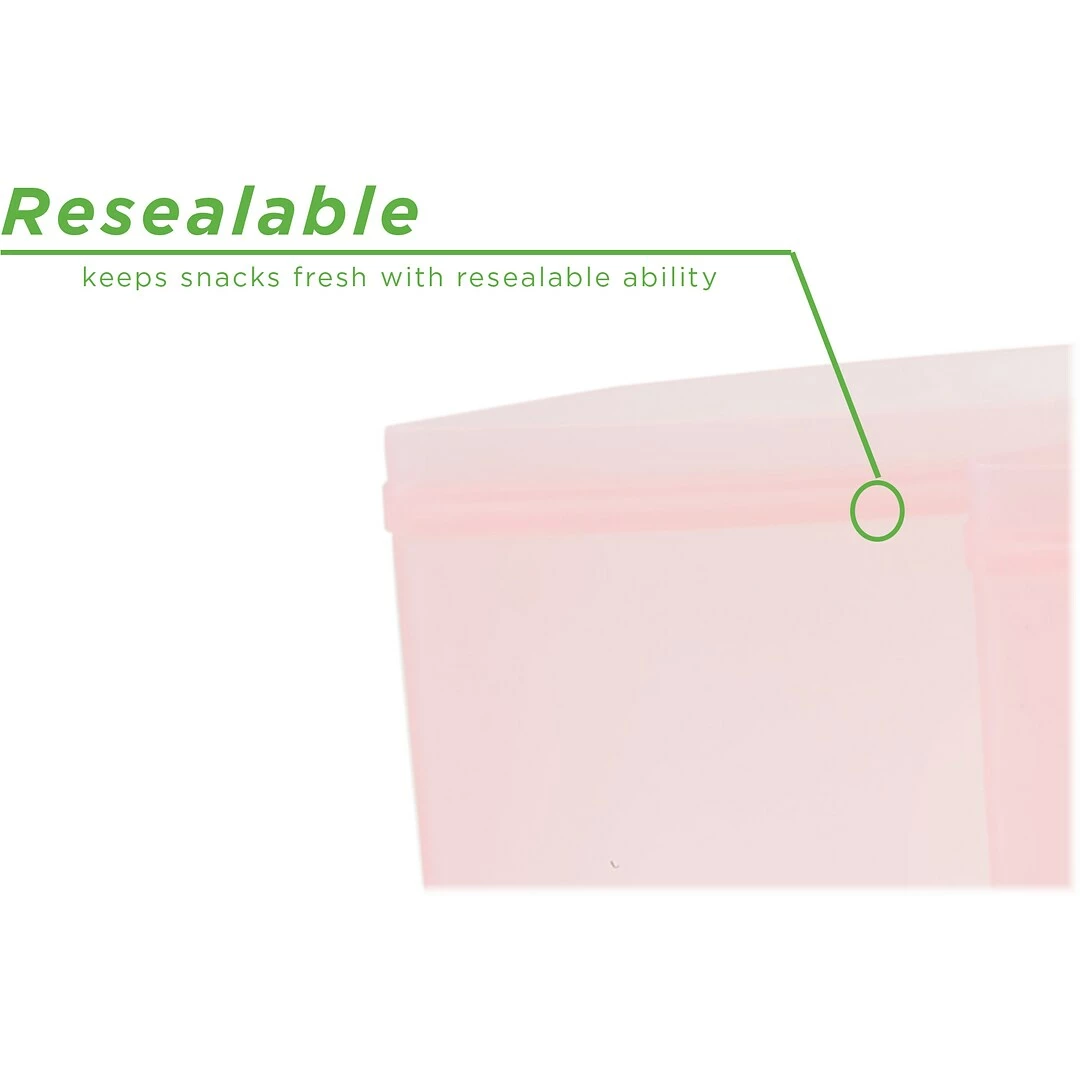 Mind Reader Reusable Silicone Bags, 27.05 Oz., Pink, 2/Set (SILSAND2-PNK) - Image 4