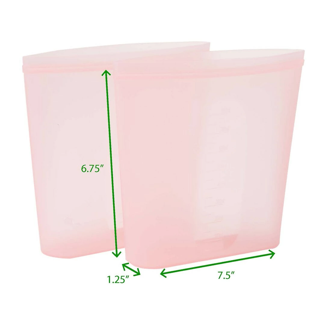 Mind Reader Reusable Silicone Bags, 27.05 Oz., Pink, 2/Set (SILSAND2-PNK) - Image 6