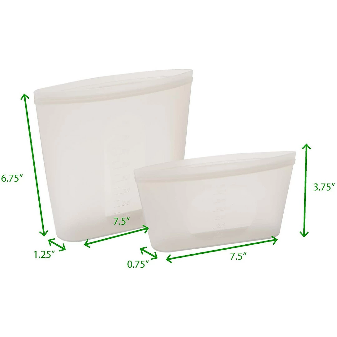 Mind Reader Reusable Silicone Bags, 27.05 Oz./10.15 Oz., 2/Set (SSSBAG2-CLR) - Image 8