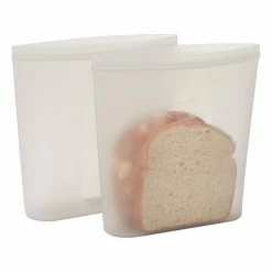 Mind Reader Reusable Silicone Bags, 27.05 Oz., 2/Set (SILSAND2-CLR)