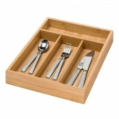 Honey-Can-Do Honey Can Do® Bamboo 4Compartment Cutlery Tray, 14"(L)