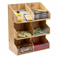Mind Reader Bamboo Coffee Condiment Organizer, Brown (3T2TWD-BRN)