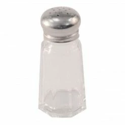 Winco 1 Oz. Paneled Glass Salt & Pepper Shaker (G-105)