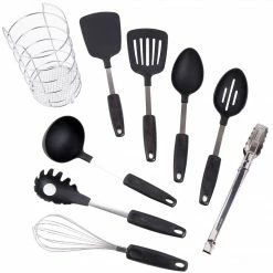Gibson Chefs Better Basics 9pc Tool Set With Round Shape Wire Caddy (92104.09)