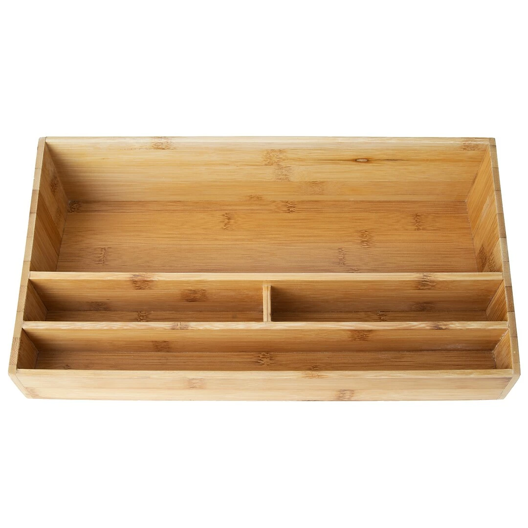 Mind Reader Bamboo Break Room Organizer Caddy, Brown (VERSEBM-BRN) - Image 5