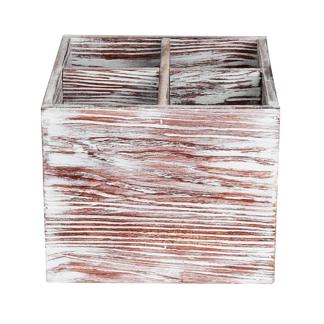 Mind Reader Torched Wood Utensil Organizer, Brown (TTCAD-BRN) - Image 8