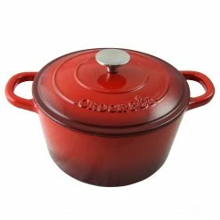 Crock-Pot Artisan Cast Iron 11.50" X 10.80" Self-Basting Dutch Oven Scarlet Red (69141.02)