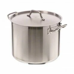 Update International Stainless Steel 24 Qt Stock Pot With Cover, Silver (SST-24)