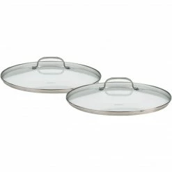 Cuisinart Chef's Classic Stainless/Glass 9"/11" Lids, Silver/Clear (71-2228CG)