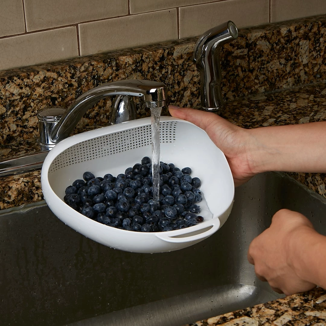 Mind Reader Rice And Grain Washer 2 Pc Set, White (RICE-WHT) - Image 5