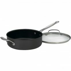 Cuisinart Chef's Classic Anodized 3.5 Qt. Saute Pan With Cover And Helper Handle, Black (633-24H)