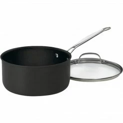 Cuisinart Chef's Classic Aluminum 4 Qt. Saucepan With Cover, Black (6194-20)