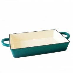 Crock-Pot Artisan Cast Iron 13 In. Lasagna Pan, Teal Ombre (112008.01)