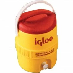 Igloo® 17 1/4 In (Dia) X 23 1/4 In (H) Yellow Plastic Beverage Cooler With Spigot, 10 Gal