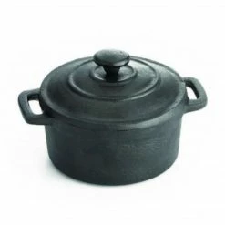 Tablecraft Cast Iron 8 Oz. Round Casserole Dish, Black (CW30110)