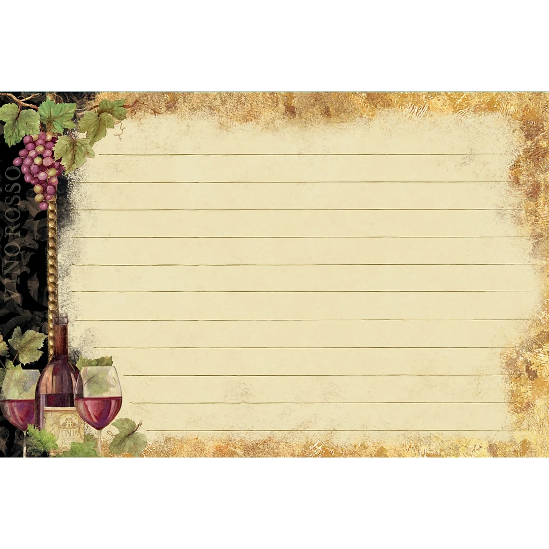 Lang Gilded Wine Recipe Card 4"x6" (2015104)