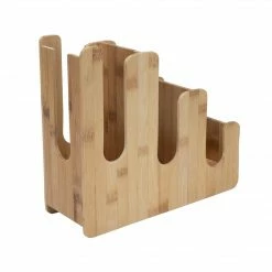 Mind Reader 3-Compartment Bamboo Cup Holder, Brown (3BCUPHOLD-BRN)