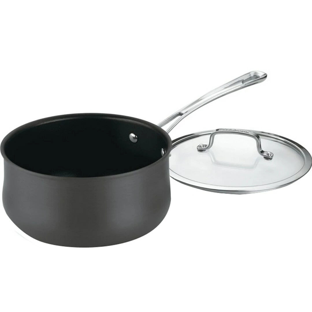 Cuisinart Chef's Classic Aluminum 3 Qt. Saucepan With Cover, Black (6193-20)
