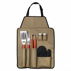 Trademark Global Chefs Outdoor 7 Piece BBQ Apron And Utensil Set
