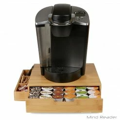 EMS Mind Reader Bamboo K-Cup® Drawer With Side Caddy, Brown (KCADBM-BRN)