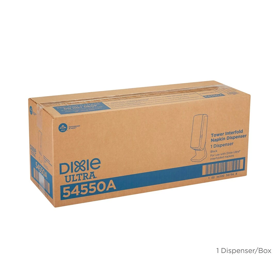 Dixie Ultra® Tower Interfold Napkin Dispenser By GP PRO, White, Holds 1000 Napkins, 8.80”W X 9.30”D X 27.60”H (54551A) - Image 5