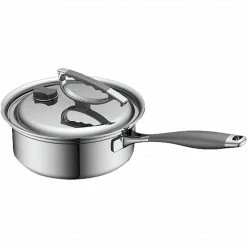 CookCraft Stainless Steel 3 Qt. Sauce Pan, Silver (CC-3000-3QT)