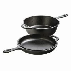 Lodge Cast Iron 3.2 Quart Combo Cooker Black LCC3