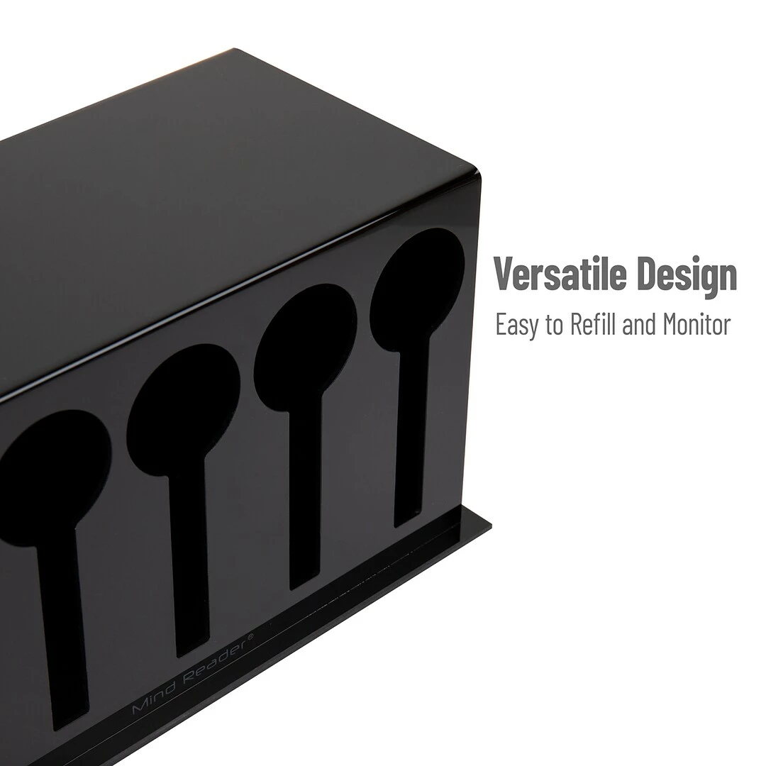 Mind Reader 5-Compartment Plastic Utensil Sorter And Dispenser, Black (5CSTOR-BLK) - Image 6