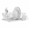Kitchen Details Dish Rack Twisted Chrome, 3 Piece, White (4028-WHT)