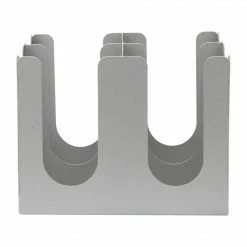 Mind Reader 4-Compartment Stainless Steel Organizer For Hot Or Cold Disposable Cups, Silver (4SQUARE-SIL)