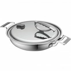 CookCraft Stainless Steel 3 Qt. Casserole, Silver (CC-3004-12)