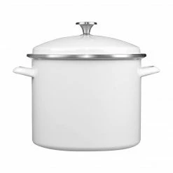 Cuisinart Chef's Classic Enamel On Steel 12 Qt. Stockpot With Cover, White (EOS126-28W)