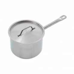 Update International Stainless Steel 4 1/2 Qt Sauce Pan With Cover, Silver (SSP-4)
