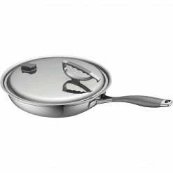 CookCraft Stainless Steel 13" French Skillet, Silver (CC-3005-13)