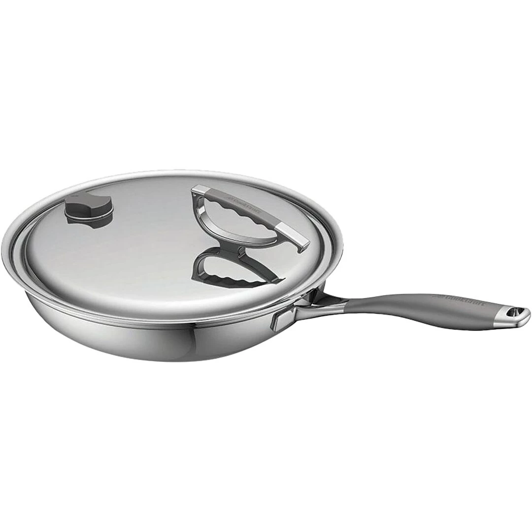 CookCraft Stainless Steel 13" French Skillet, Silver (CC-3005-13)