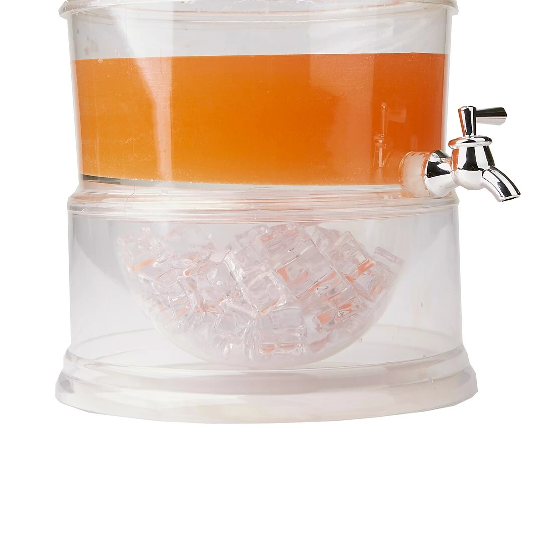 Mind Reader 3 Tier Beverage Dispenser With Ice Bottom, Clear Acrylic Drinks Display With Spigots, Clear (3TBEVD-CLR) - Image 5