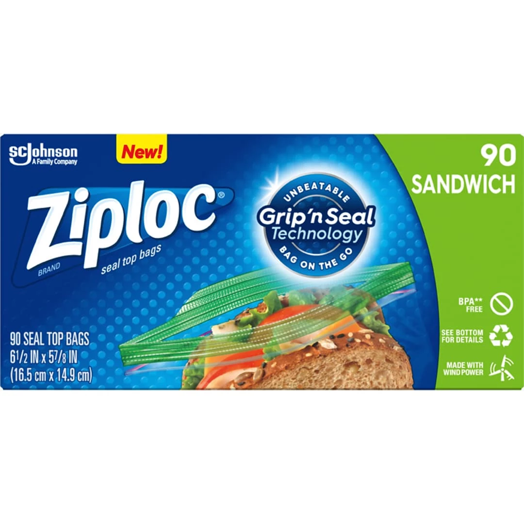 Ziploc Sandwich Bags, 90 Bags/Box (315885) - Image 2