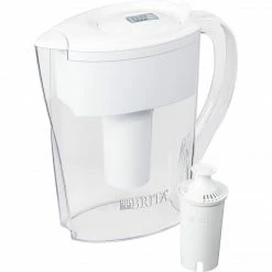 Brita Space Saver Small 6 Cup Water Pitcher With Filter, White (35250)