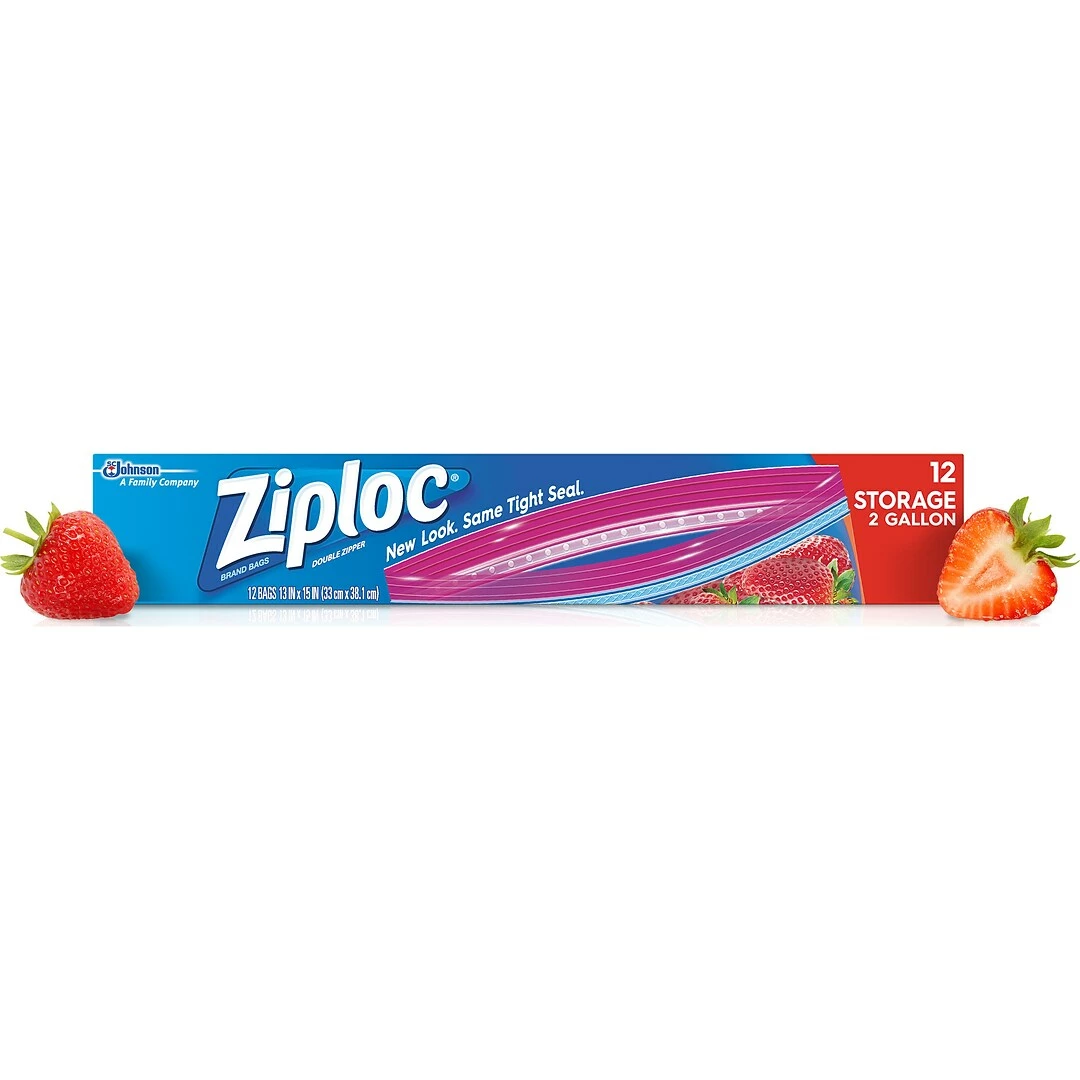 Ziploc Storage Bags, 2 Gal., 12/Carton (314468) - Image 2