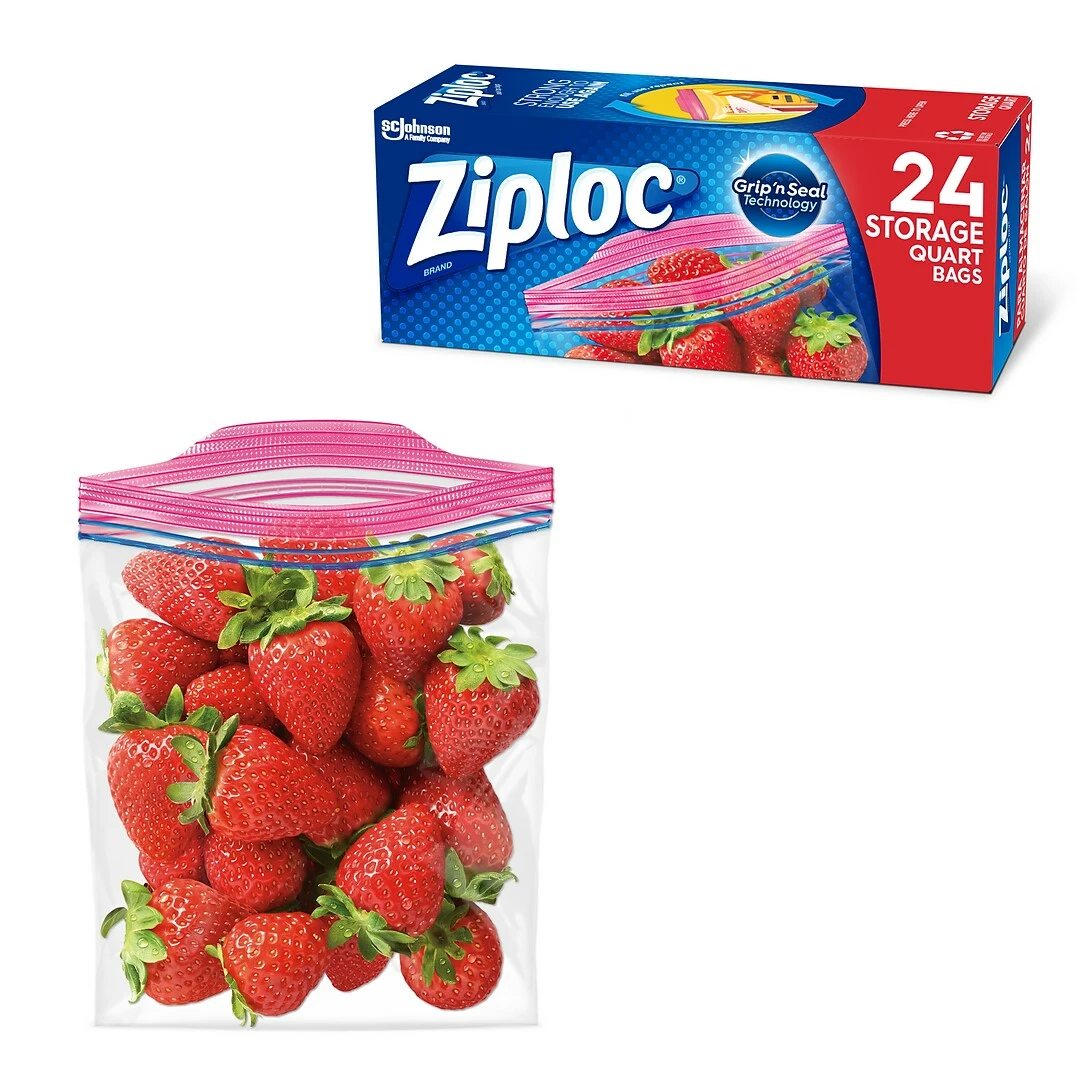 Ziploc Medium Storage Bags, 1 Qt., 24/Carton (314466) - Image 2