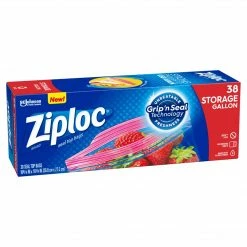 Ziploc Storage Bags, Gallon, 38/Box (314470)