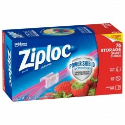Ziploc Slider Storage Bags, Quart, 76/Carton (316490)
