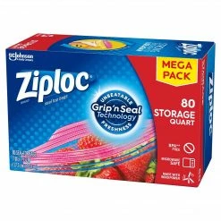 Ziploc Medium Storage Bags, 1 Qt., 80/Box (314471)