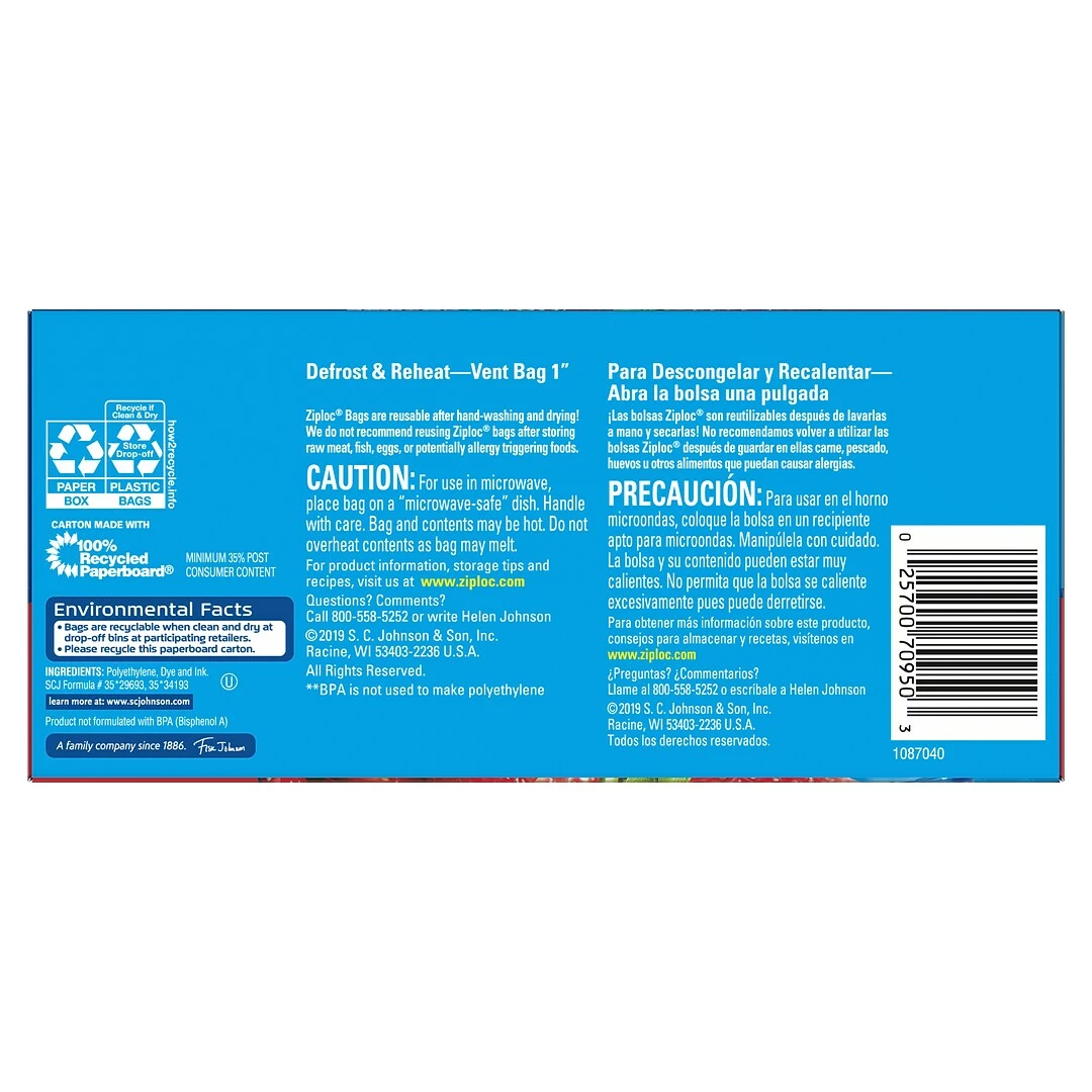 Ziploc Medium Storage Bags, 1 Qt., 80/Box (314471) - Image 3