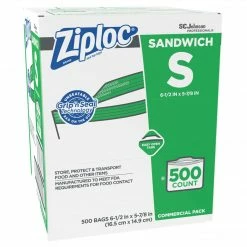 Cryovac® Dual Zipper Sandwich Bags, 6.5" X 8.75", 500 Count