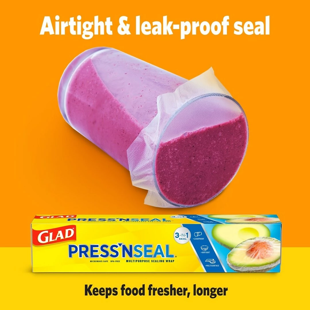 GladĀ® Press'n Seal Plastic Food Wrap, 70 Sq. Ft. Roll, 12 Boxes/Carton (70441) - Image 2