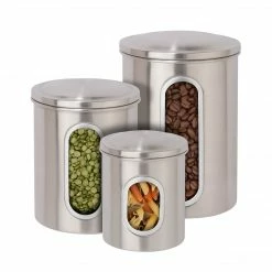 Anchor Hocking® 4 Piece Ceramic Canister Set; Red