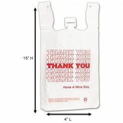 Myers Barnes Associates Thank You Shopping Bags, 15" H X 4" W, White, 2000/Carton (BPC6415THYOU)